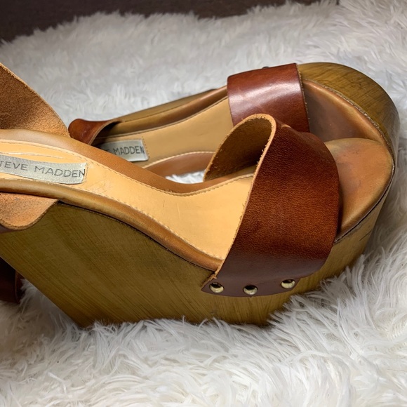 Steve Madden | Shoes | 7s Style Steve Madden Wooden Wedge Heel Sandals | Poshmark